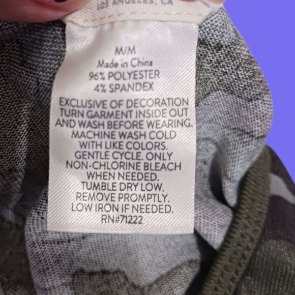 Lucky Brand Camo Print Tank Top Lightweight Size Medium - Picture 5 of 8